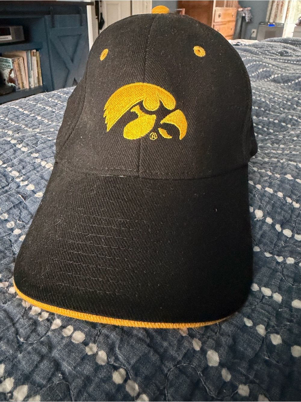Iowa Hawkeyes Black & Gold Adjustable Hat Cap Signatures NCAA